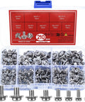 210 Piece Terminal Block Screw Set With Square Washers Sizes M3 To M5 in storage box, nickel plated carbon steel