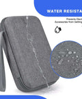 Built Like A Beast Electronic Organizer Travel Case For MacBook Power Adapters Cables Power Bank SD Cards Hard Drives Waterproof Shockproof Gear Hauler Carry Bag Grey with water resistance feature.