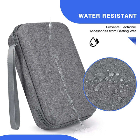 Built Like A Beast Electronic Organizer Travel Case For MacBook Power Adapters Cables Power Bank SD Cards Hard Drives Waterproof Shockproof Gear Hauler Carry Bag Grey with water resistance feature.
