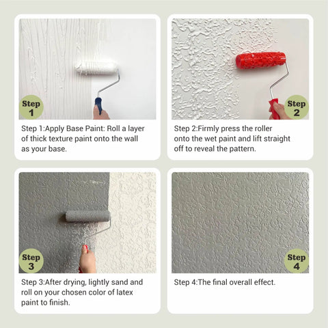 7 Inch Texture Roller For DIY Home Decor Create Bold Wall Furniture And Floor Patterns With Negative Imprinting Technique Using Durable Rubber Roller For Pattern Paint Projects And Quick High Impact Room Accent