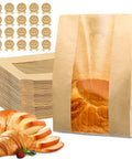 Large Fifty Pack Bread Bags For Homemade Bread With Window Fifty Percent Thicker Tear Resistant 13.7x8.3x3.7in Bakery Bags