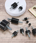 Beefy 4 Pack D40mm X H25mm Rubber Mounts Vibration Isolators With M8 X 23mm Double Studs Cylindrical Shock Absorbers For Air Compressors Cars Boats Pumps Motors Gym Gear Home Garage, black rubber mounts with studs