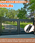 PICURA 7-inch black steel gate hinges, 2-pack, wall-mount, 1100 lb capacity for metal fences and gates