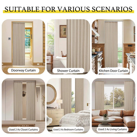 Linen Door Curtain 80 Inch Length For Doorways And Rooms Privacy On Point And Light Filtering Perfect Room Divider in various uses