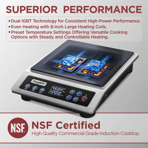 Portable Induction Cooktop 1800W Max Power With 9 Power Levels And 18 Temperature Settings One Click Boost Precise Control