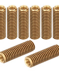 Eight brass threaded repair inserts (M6xM4x20mm), slotted sleeve nuts for thread repair