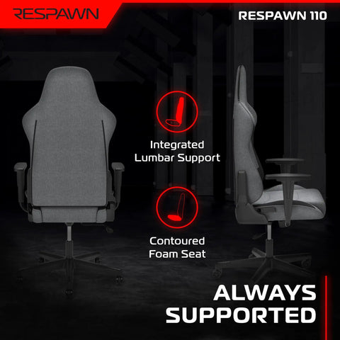 Back and side view of Ergonomic Gaming Chair For PC And Home Office, Reclining Swivel Chair With Lumbar Support and Headrest