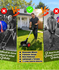 Man using Cordless 3 In 1 Weed Wacker with Battery Power trimmer in yard, highlighting lightweight and portable design vs. traditional mowers
