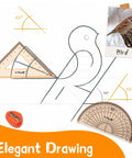 Back To School Geometry Gear For Students With Protractor Compass Rulers And Mechanical Pencil Kit 12 Piece Math Tools