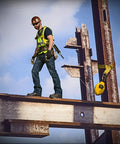 Worker wearing Skullgard Full-Brim Hard Hat With Staz-On Pinlock Suspension Non-Slotted Cap Made Of Phenolic Resin Standing on Steel Beam