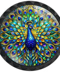 Colorful Peacock Cabinet Knobs 4 Pack For Kitchen And Bath With Stained Glass Look Jewel Tone Blue Green And Gold Accents