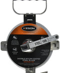 Pro Grade Nylon Reinforced Steel Tape Measure with Stainless Steel Housing and Rubber Grip Shovel Handle, 100 Foot Tape Visible