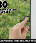 30 Piece Tough As Nails Black Plastic Window Screen Pull Tabs For Universal Spline Channel Repair, hand gripping tab to remove screen.
