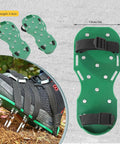 Self Leveling Concrete Tool Kit With Floor Roller And 68 Inch Extension Pole; green shoe aerator with metal spikes and straps