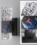 Rechargeable Wireless Wall Sconce With Remote Control And 10000mAh Battery, Sleek Dimmable LED Wall Light With Crystal Ripple Shade