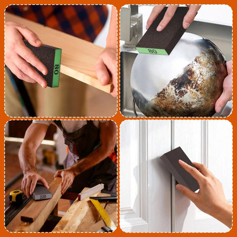Using 12 Pack Sanding Block With 60 80 120 220 Grit Sanding Sponges Washable And Reusable Handy Wood And Drywall Sandpaper Block