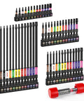 Torx Screwdriver Bits Set 52 Pcs Magnetic Pro Grade With Color Coded Base S2 Steel T7-T40, extensions and holder display