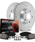 PowerStop Evolution Sport front brake kit with two drilled and slotted rotors and four ceramic pads