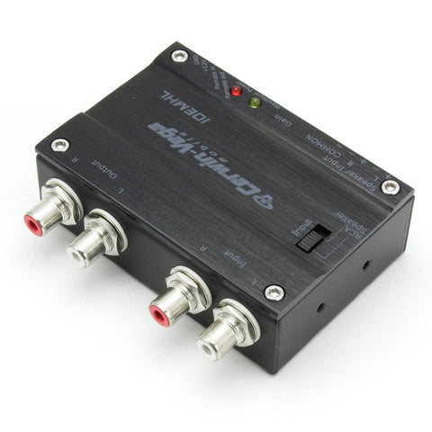Two Channel Car Audio Line Output Converter with Durable RCA Panel Mount, visible angled view