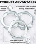 Bulk 50 Pack Galvanized Steel Rigid Conduit Lock Nuts for IMC and Electrical Conduit Fittings Three Quarters Inch Sealing