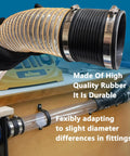 4 Inch Dust Collection Flex Hose Cuff Connector with Ports and 2 Stainless Steel Clamps for Woodworking Dust System