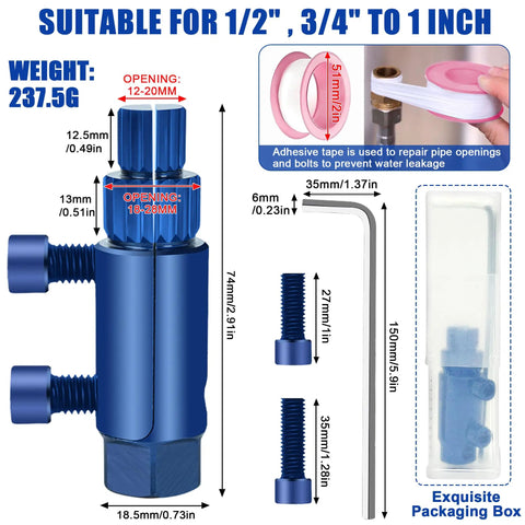 Two Pack Stripped Screw Extractor Set For Damaged Faucets And Pipes, Heavy Duty Bolt And Thread Extractor Tool Fits 1/2 3/4 1 Inch Fittings