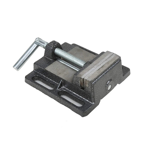 Flat Drill Press Vise 4 Inch For Home Shop Use Heavy Duty Malleable Cast Steel Body With Powder Coat Finish 4 Hole Base
