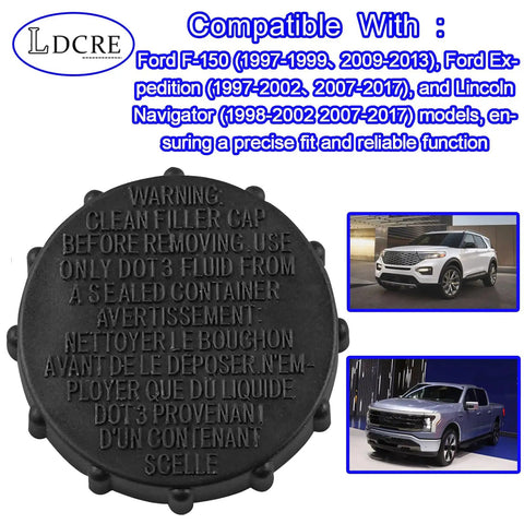 Brake Fluid Reservoir Cap Replacement For Ford F150 1997 1999 2009 2013 Expedition 1997 2002 2007 2017 Lincoln Navigator image