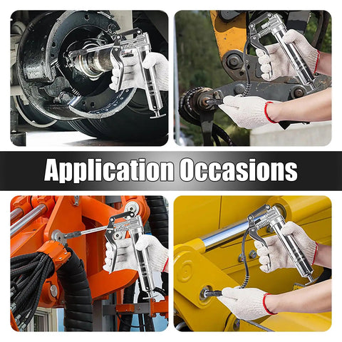 Mini Grease Gun 3000 PSI Heavy Duty Pistol Grip with 9.8 Inch Hose lubricating machinery and vehicle parts