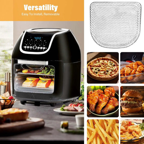 Kick Up Your Kitchen Game With These Premium Air Fryer Shelves For PowerXL Vortex 10Qt, 3 Pack Stainless Steel Mesh Crisper Racks, Dishwasher Safe, No Sweat Cleanup For Crispy Perfection Daily.