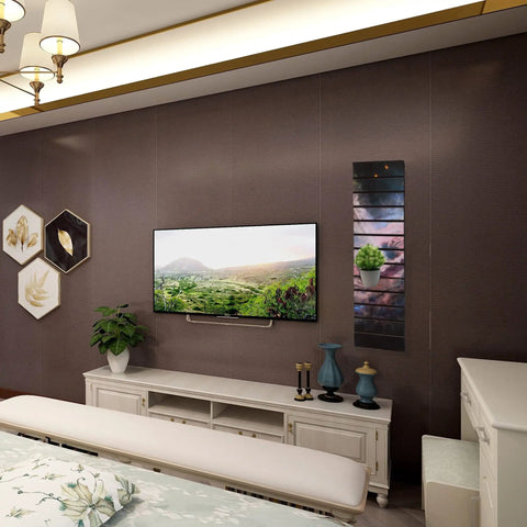 Vertical Slatwall Art Panel 12 In W By 40 In H With Dope Deep Space Stars Graphic Prelaminated MDF Slatwall Panel for decor