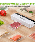 Heavy Duty Vacuum Sealer Bags For Food Storage 7 Pack In 8x20 11x20 And 6x20 Rolls BPA Free Embossed Durable PA And PE Material Built Tough Cut To Size For Meal Prep Sous Vide Freezer Safe Leak Proof And Puncture Resistant used with vacuum sealer and various foods