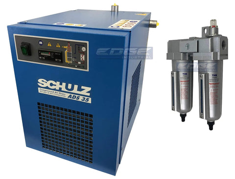 35 CFM Refrigerated Air Dryer For Air Compressors And Systems Non Cycling With Industrial Water Separator And Oil Coalescing Filter Pre Filter Included 100 PSI Operation All In One Kit For 7.5 HP And 10 HP Compressors