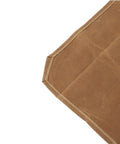 Corner detail of Waxed Canvas Go-To Chef Knife Roll Bag For Camping And Travel featuring durable khaki fabric and stitching