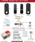Components list for Upgraded 2025 Mechanical Deadbolt Lock With Thumb Turn And Flat Spindle No Battery Needed Keyless Entry Oil Rubbed Bronze Finish.