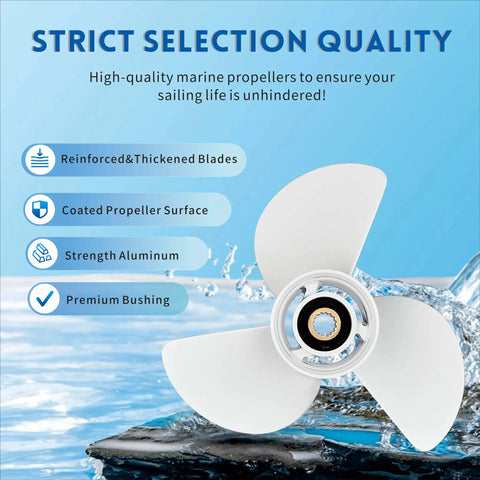 13 1/2 X 15 Outboard Propeller For Yamaha Engines 60HP Through 130HP, 3 Blade, Right-Hand Rotating, Premium Aluminum Alloy