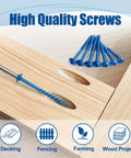 Exterior Pocket Hole Screws 8 By 1-1/4 Inch Coarse Thread Square Drive Washer Head Blue Coated Wood Screws 300 Count in use