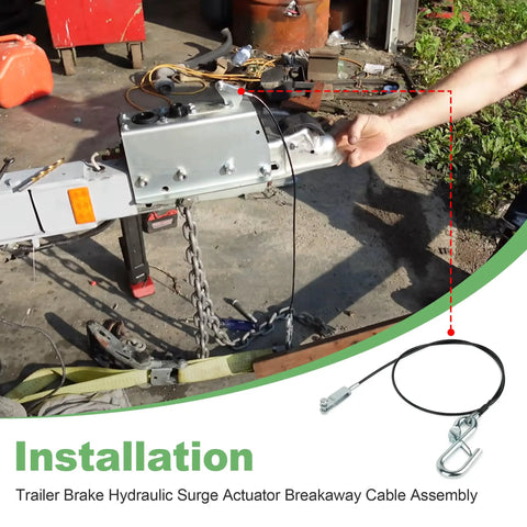 Installation of Beefed Up Trailer Brake Hydraulic Surge Actuator Breakaway Cable Assembly for DA10 DA16 DA20 DA91 Actuators