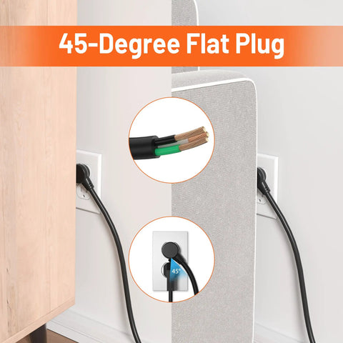 Heavy Duty 6 Outlet Metal Power Strip With 2700J Surge Protector And 15A Circuit Breaker, 6ft Extension Cord, Wall Mount For Garage Workshop And Industrial Use, Wide Spaced Outlets For Big Plugs, 45-degree flat plug