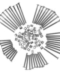 Assorted Essential Furniture Bolts And Barrel Nut Kit With M6 Nickel Plated Flat Head Hex Screws for wood repair