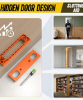 Hidden Door Hinge Jig 6 Inch Concealed Hinge Slotting Template for Precise Hinge Drilling and Accurate Door Installations Pro Grade ABS Durable Template for Craftsmanship and Efficient Assembly, orange ABS jig and cutter