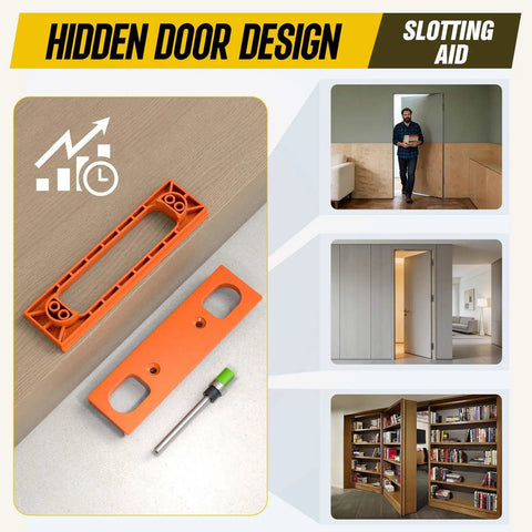 Hidden Door Hinge Jig 6 Inch Concealed Hinge Slotting Template for Precise Hinge Drilling and Accurate Door Installations Pro Grade ABS Durable Template for Craftsmanship and Efficient Assembly, orange ABS jig and cutter