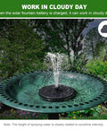 Glass Solar Powered Fountain For Bird Bath With 2000mAh Battery Backup Easy Setup Works In Cloudy Weather in garden birdbath