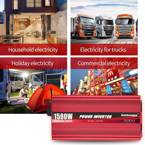 Heavy Duty 1500 Watt Power Inverter DC To AC Converter With Dual Household Outlets And Fast Usb Charging Built Like A Tank For Trucks And Trailers.