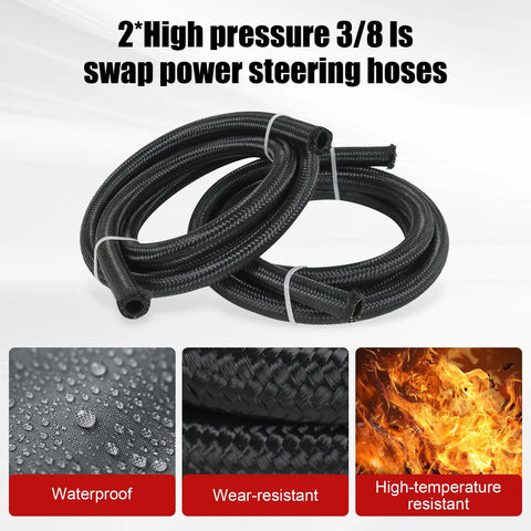 Beefed Up Heavy Duty Power Steering Hose Kit For Gear Box Or Rack And Pinion And Return To Reservoir AN6 Hydraulic Hoses