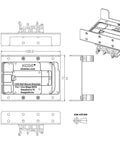 Technical drawing of Din Rail Mount Bracket For Raspberry Pi A Plus B Plus 2B 3B 3B Plus 4B Zero And Arduino Uno Mega Mkr BeagleBone Rack Mount.