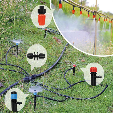 256Ft Drip Irrigation Kit For Backyard Garden Greenhouse That Keeps Your Lawn Lush With 210Ft 1/4 Inch Tubing 46Ft 1/2 Inch Hose