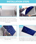Installation steps for Fluorescent Light Cover For 2x4 Ceiling Fixtures With Premium Backlit Film 22.38 X 46.5 Inches Pack Of 4