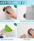 Step-by-step guide using Big Hole Fix Drywall Repair Kit With 6 Self Adhesive Aluminum Patches, 12 By 12 Inch Mesh Patch Set