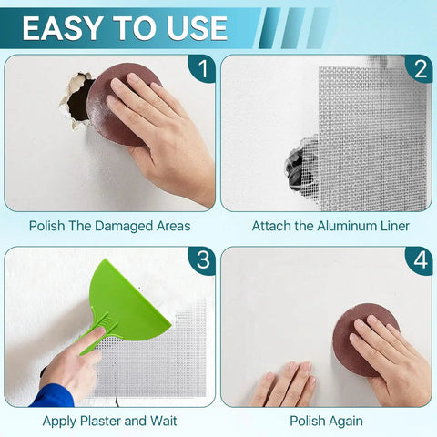 Step-by-step guide using Big Hole Fix Drywall Repair Kit With 6 Self Adhesive Aluminum Patches, 12 By 12 Inch Mesh Patch Set